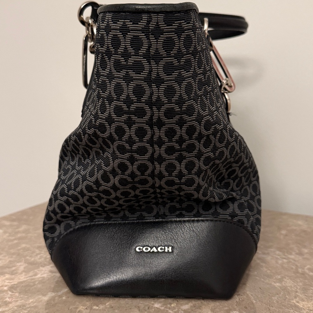 Coach Black and Charcoal Signature Tote with Silver Hardware - Picture 5 of 13